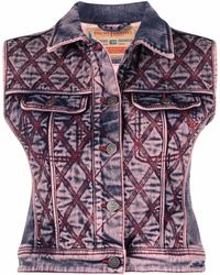 DIESEL - Contrast-Stitching Cropped Vest - Lyst