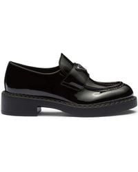 Prada - Mocassins À Plaque Logo - Lyst