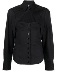 The Attico - Cut-out Corset-style Cotton Shirt - Lyst