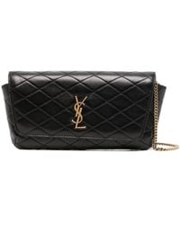 Saint Laurent - Gaby Quilted Leather Phone Pouch - Lyst