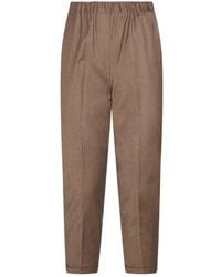 Antonelli - Elasticated-Waistband Turned-Up-Hem Trousers - Lyst