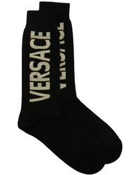 Versace ヴェルサーチェ ロゴ 靴下 - ブラック