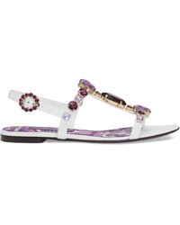 Dolce & Gabbana - Dolce & Gabbana And Leather Sandals - Lyst