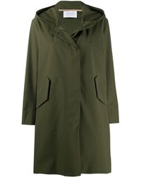 Harris Wharf London Abrigo con cremallera y capucha - Verde