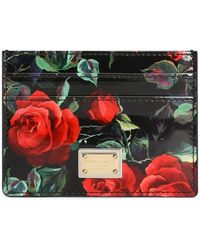 Dolce & Gabbana - Porta Della Carta Con Stampa Rosa - Lyst