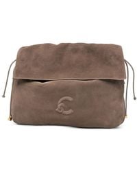 Coccinelle - Logo-Embossed Suede Shoulder Bag - Lyst