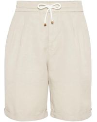 Brunello Cucinelli - Drawstring-Waistband Knee-Length Bermuda Shorts - Lyst