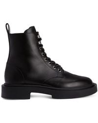 Giuseppe Zanotti - Adric Leather Combat Boots - Lyst