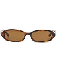 Saint Laurent - Erin Tortoiseshell-Effect Rectangle-Frame Sunglasses - Lyst