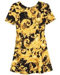 Versace Jeans Couture - Baroque Print Mini Dress - Lyst