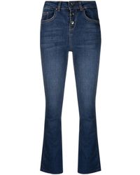 Liu Jo - Button-up Cropped Jeans - Lyst