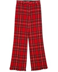 MSGM - Gerade Hose Mit Karomuster - Lyst