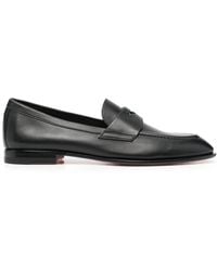 Santoni - Penny Leather Loafers - Lyst