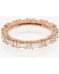 Suzanne Kalan - 18kt Rose Gold Horizontal Baguette Diamond Ring - Lyst