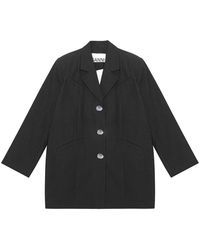 Ganni - Katoenen Blazer - Lyst