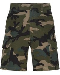 Valentino Garavani - Camouflage-Pattern Cotton Shorts - Lyst