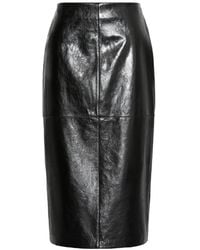 Sportmax - Leather Midi Skirt - Lyst