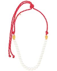 forte_forte - Braided Rope Glass-Bead Necklace - Lyst