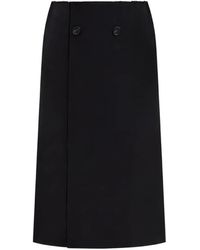 MM6 by Maison Margiela - Jupe En Laine À Coupe Mi-Longue - Lyst