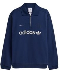 Song For The Mute - X Adidas Logo-Embroidered Zip-Up Polo Shirt - Lyst