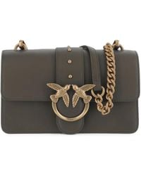 Pinko - Love One Mini Studded Leather Shoulder Bag - Lyst