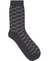 Balenciaga - Monogram Print Cotton Socks - Lyst