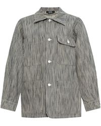 A.P.C. - Striped Button-up Shirt Jacket - Lyst