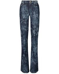 Tory Burch - Printed-Pattern Flared Jeans - Lyst
