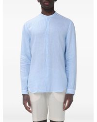 Brooksfield - Band-Collar Linen Shirt - Lyst
