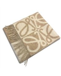 Loewe - Anagram-Pattern Fringed Scarf - Lyst