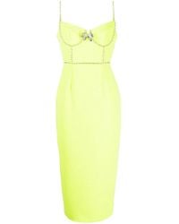 Self-Portrait - Vestido midi con apliques de strass - Lyst