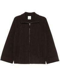 Allude - Zip-Up Funnel-Neck Cardigan - Lyst