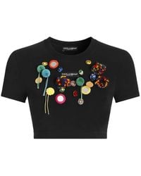 Dolce & Gabbana - Jersey T-Shirt With Applications - Lyst