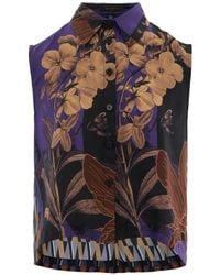 Biyan - Saluna Floral-Print Sleeveless Shirt - Lyst