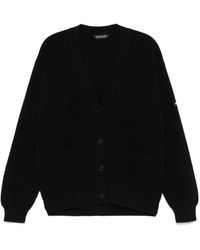 Balenciaga Hooded Wool Cardigan in Black | Lyst