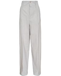 N°21 - Striped Wide-Leg Trousers - Lyst