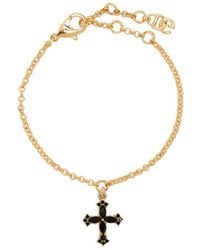 Dolce & Gabbana - Cross-Charm Rolo-Chain Bracelet - Lyst