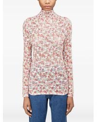 Collina Strada - Floral-Print Long-Sleeve Top - Lyst