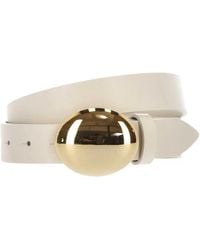 FEDERICA TOSI - Dome-Buckle Leather Belt - Lyst
