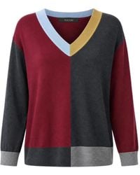 Toccin - Sia Colour-Block V-Neck Sweater - Lyst