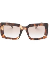 Prada - Tortoiseshell-Effect Rectangle-Frame Sunglasses - Lyst