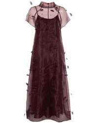 Jonathan Simkhai - Pauline Organza Feather Midi Dress - Lyst