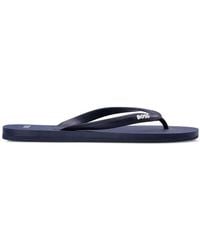BOSS - Italian-Made Flip-Flops With Contrast Logo Detail - Lyst