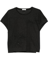 Panicale - Sequin-Embellished Floral-Embroidered T-Shirt - Lyst