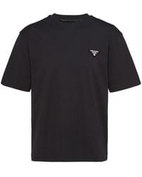 Prada - T-Shirt mit Triangel-Logo - Lyst