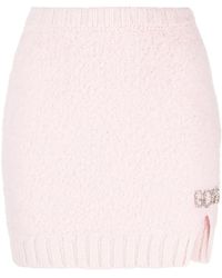 Gcds - Hairy Logo-Plaque Miniskirt - Lyst