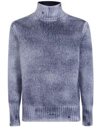 Avant Toi - Distressed Roll-Neck Sweater - Lyst