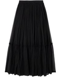 Saint Laurent - Tiered Silk Maxi Skirt - Lyst