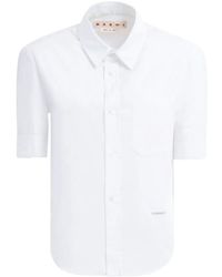 Marni - Short-Sleeved Tailored Cotton Shirt - Lyst