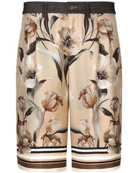 Dolce & Gabbana - Pantalones vaqueros cortos con estampado floral - Lyst